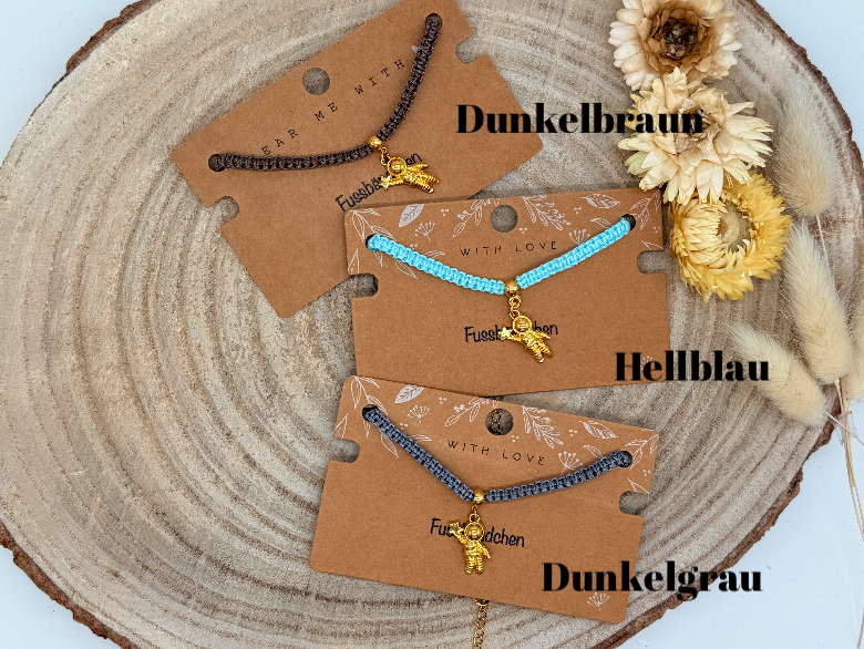 Fusskettchen Fussbändchen Astronaut DQ-Edelstahl vergoldet