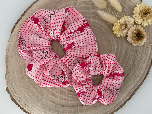 Scrunchie Haargummi elastisches Haarband Haarschmuck Ballerina auf rosa für feines oder dickes Haar