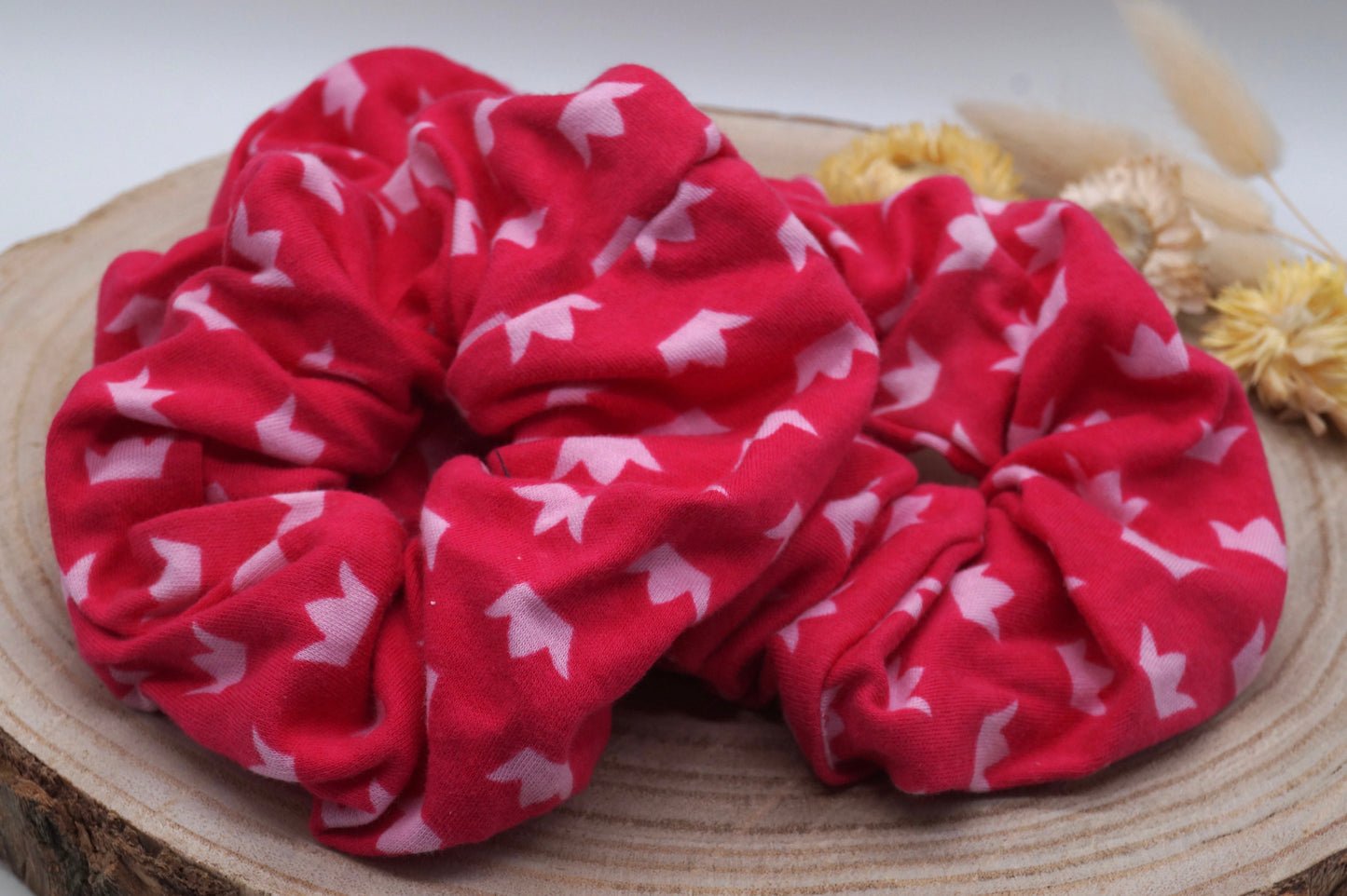 Scrunchie Haargummi elastisches Haarband Krone auf rosa für feines oder dickes Haar