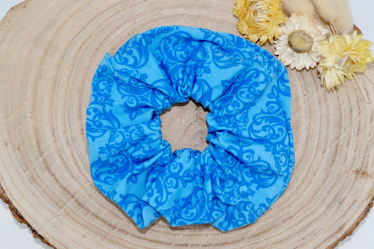 Scrunchie Haargummi Ornament blau