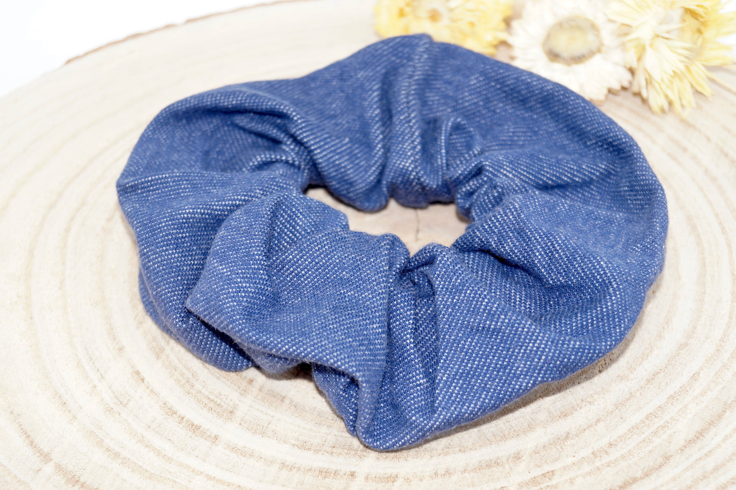 Scrunchie Haargummi Jeans Optik blau Uni