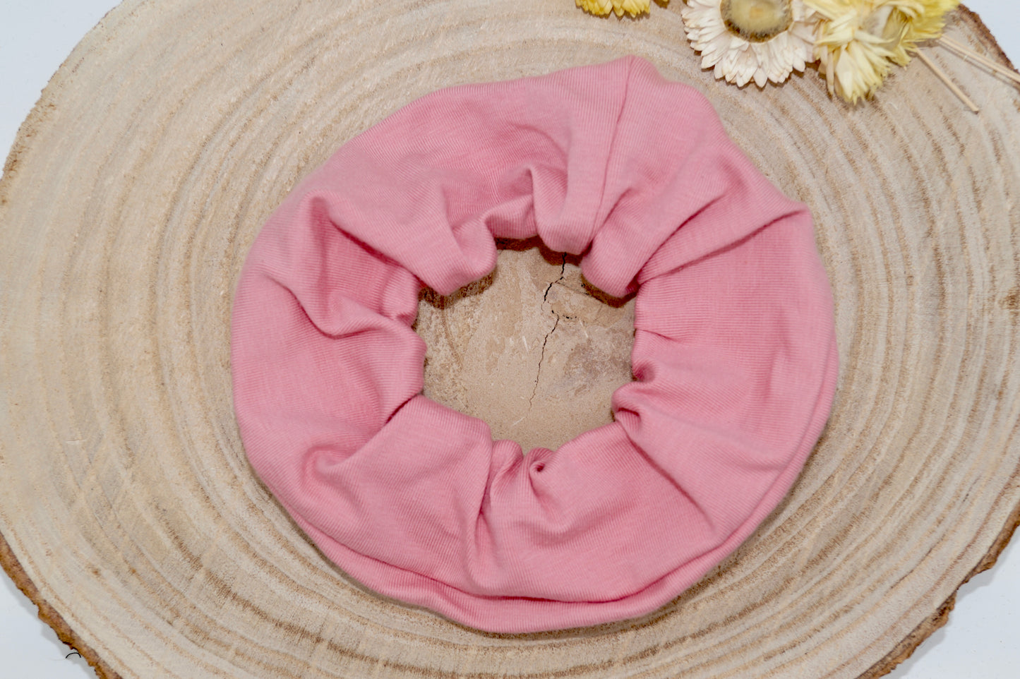 Scrunchie Haargummi elastisches Haarband Haarschmuck rosa Uni für feines oder dickes Haar