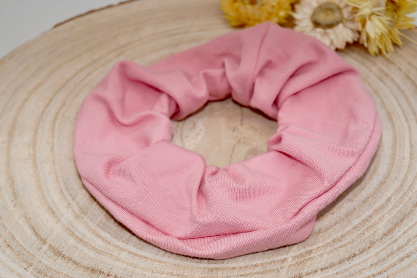 Scrunchie Haargummi elastisches Haarband Haarschmuck rosa Uni für feines oder dickes Haar