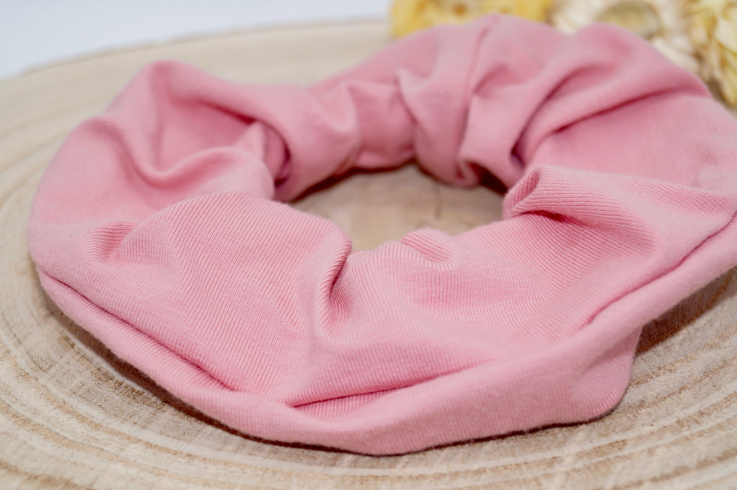 Scrunchie Haargummi elastisches Haarband Haarschmuck rosa Uni für feines oder dickes Haar