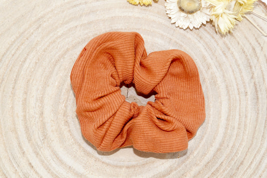 Scrunchie Haargummi elastisches Haarband Haarschmuck Ocker uni für feines oder dickes Haar