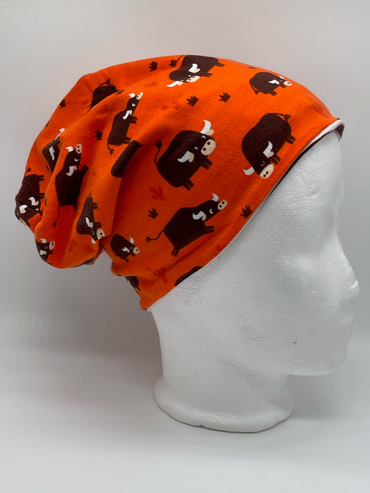 Wendebeanie Büffel orange