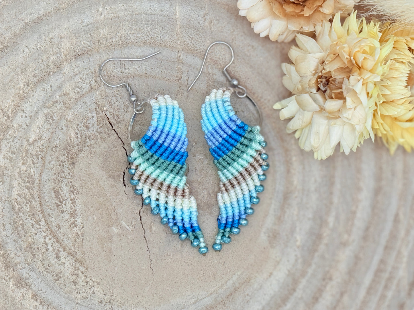 Makramee Ohrring Ohrhänger Wings blue (1 Paar)