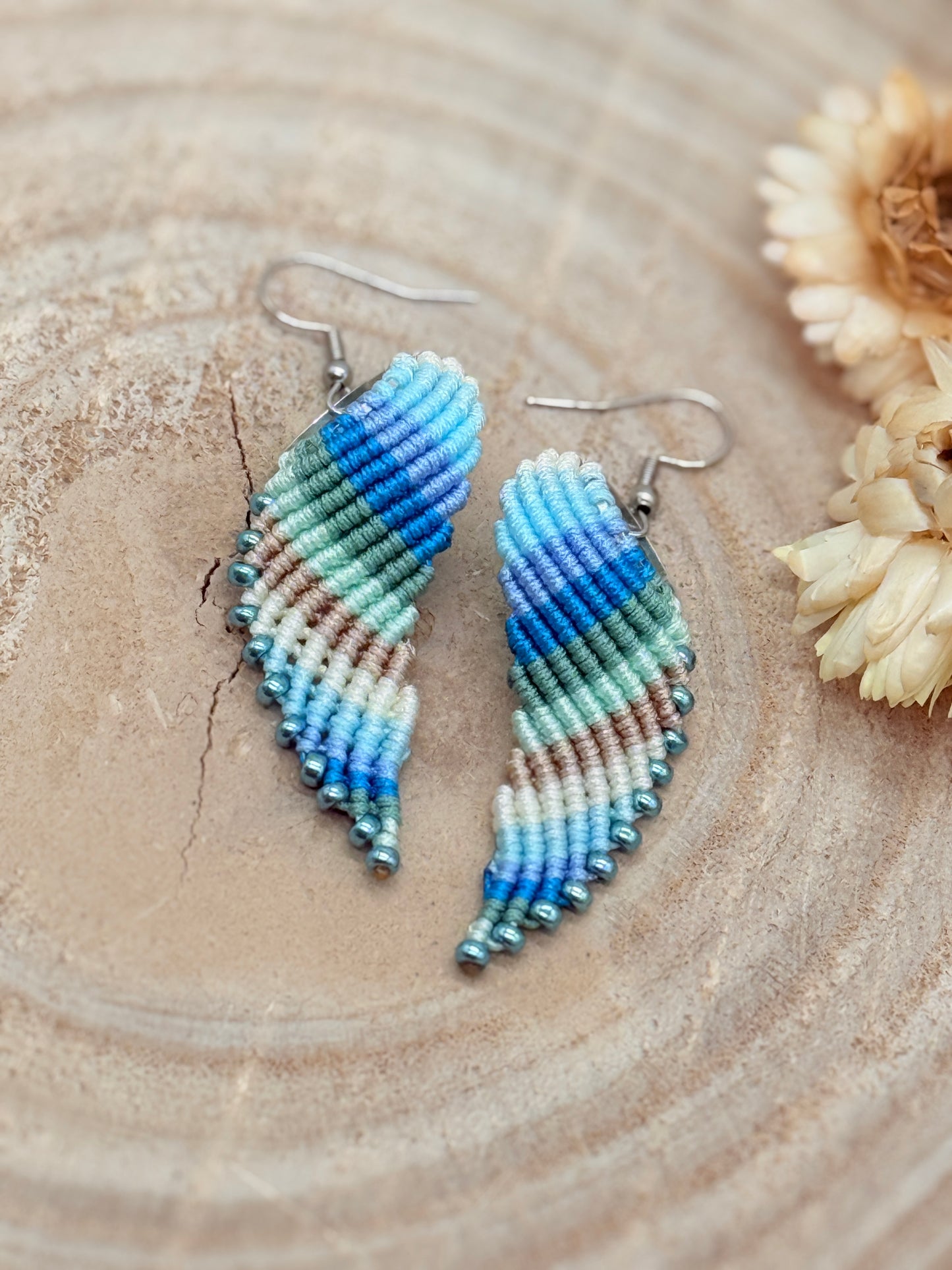 Makramee Ohrring Ohrhänger Wings blue (1 Paar)