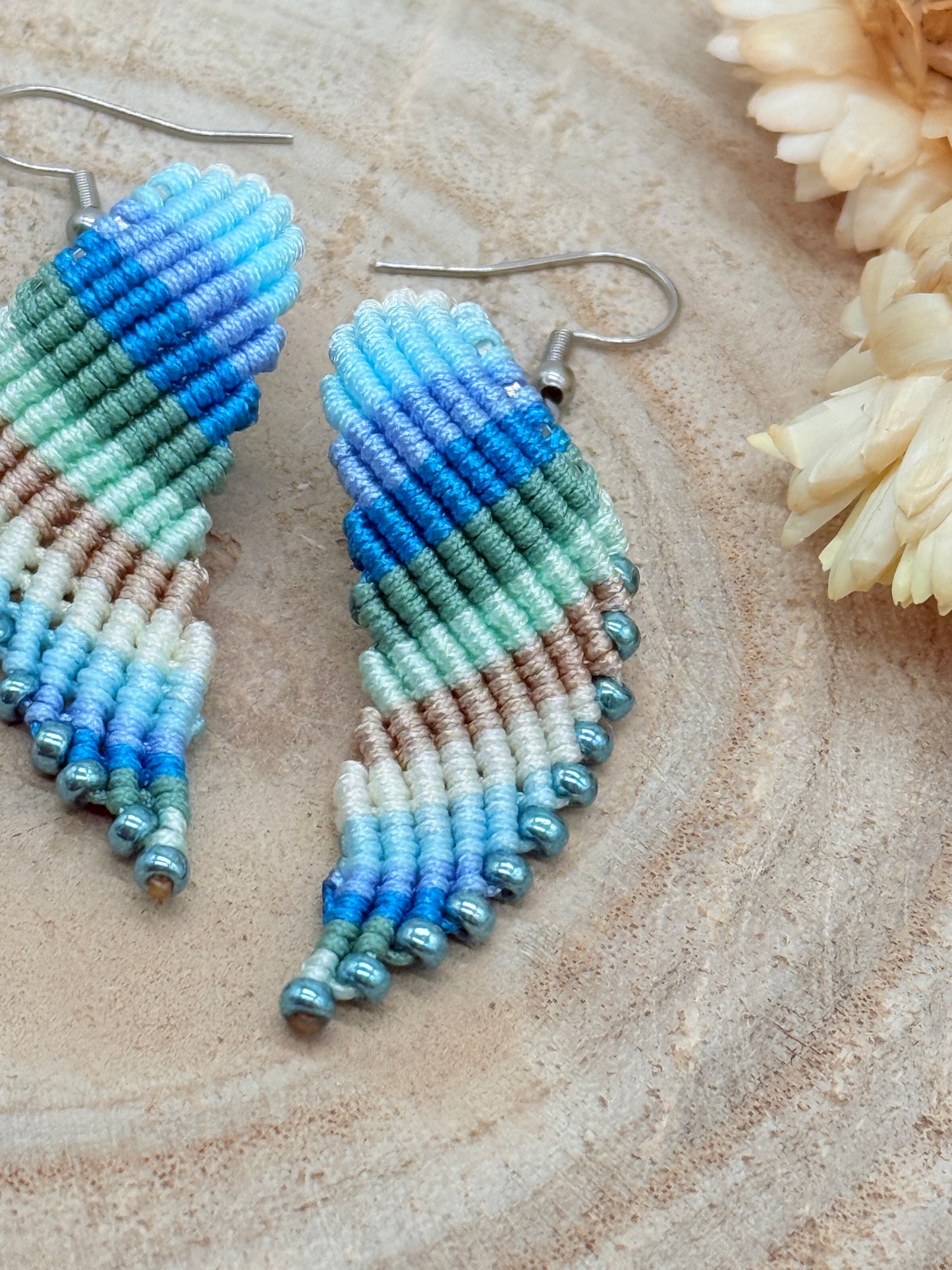 Makramee Ohrring Ohrhänger Wings blue (1 Paar)