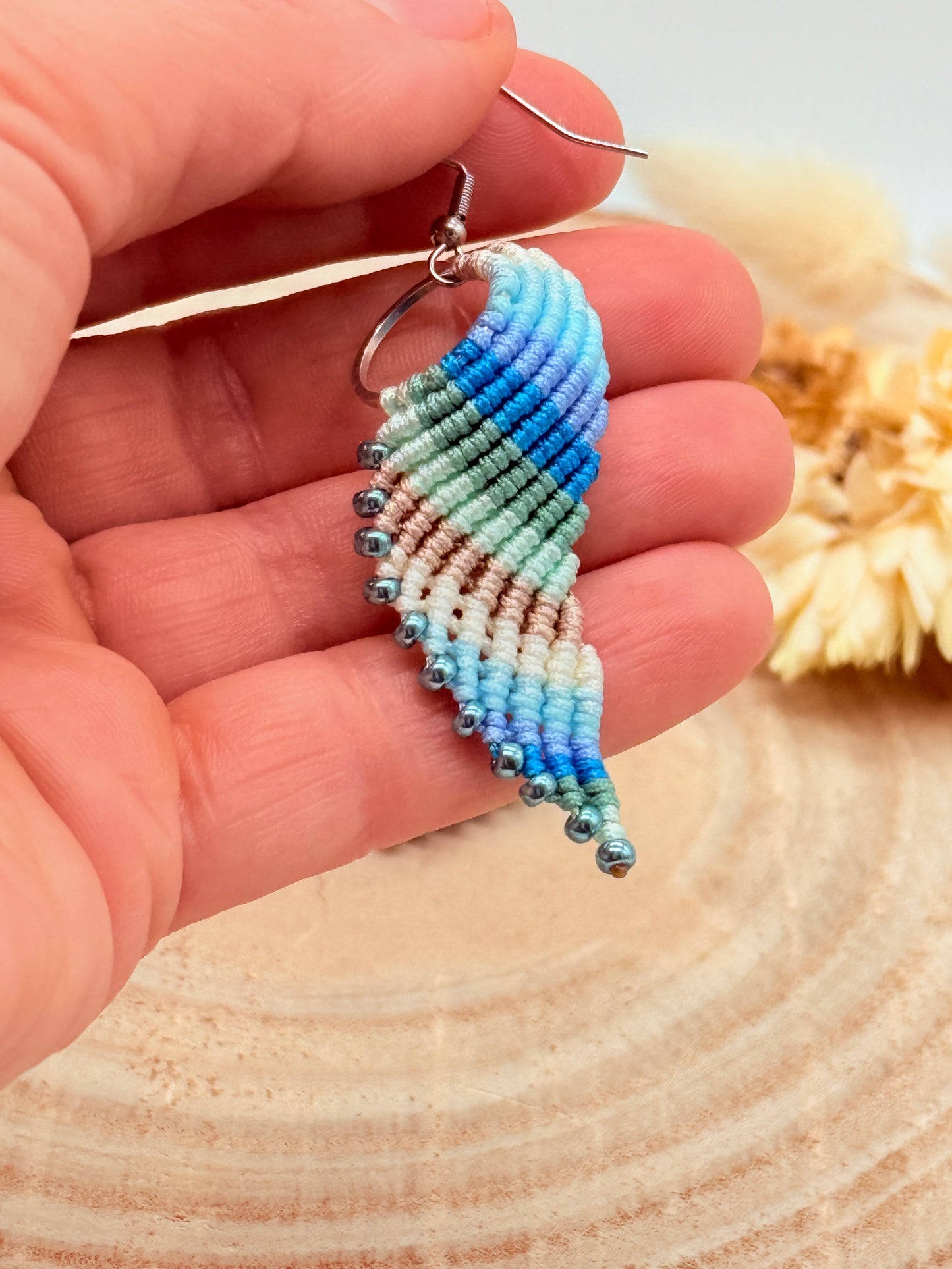 Makramee Ohrring Ohrhänger Wings blue (1 Paar)