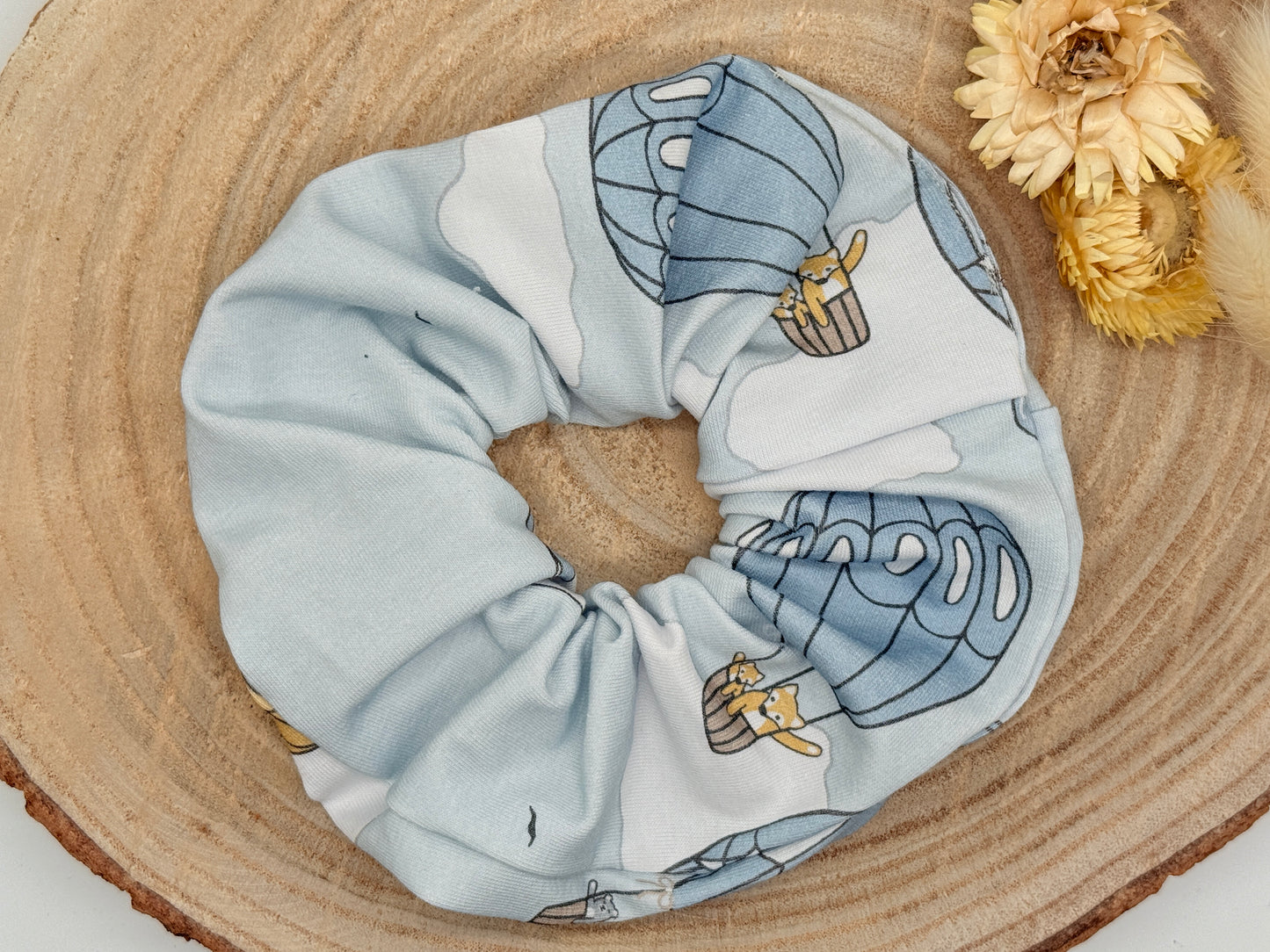 Jersey Scrunchie Haargummi grau mit Ballon