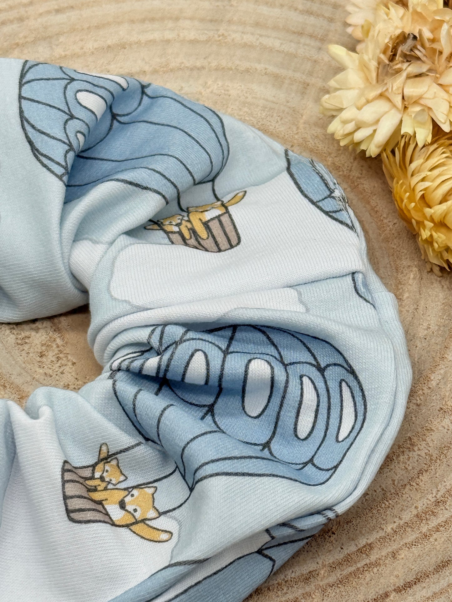 Jersey Scrunchie Haargummi grau mit Ballon