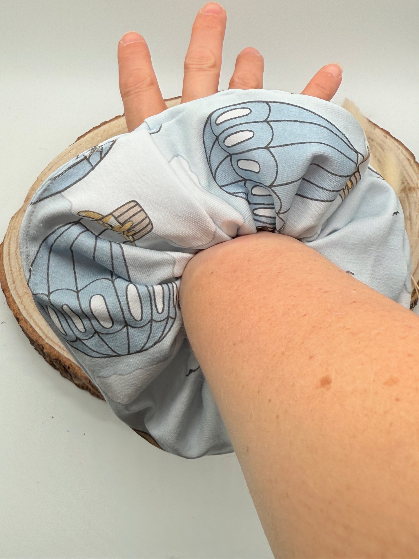 Jersey Scrunchie Haargummi grau mit Ballon