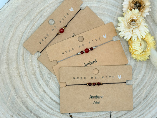 Freundschaftsarmband Makramee Halbedelstein Armband Achat