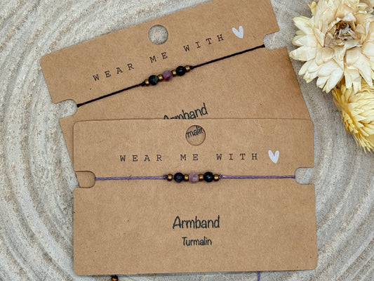 Freundschaftsarmband Makramee Halbedelstein Armband Turmalin