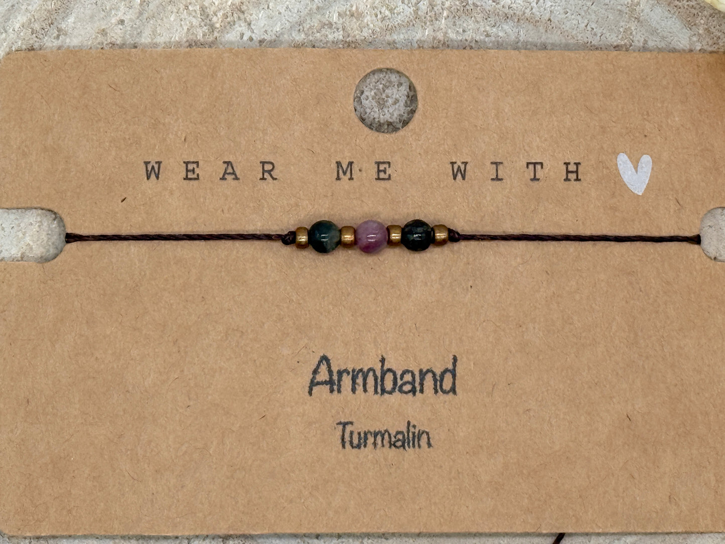 Freundschaftsarmband Makramee Halbedelstein Armband Turmalin