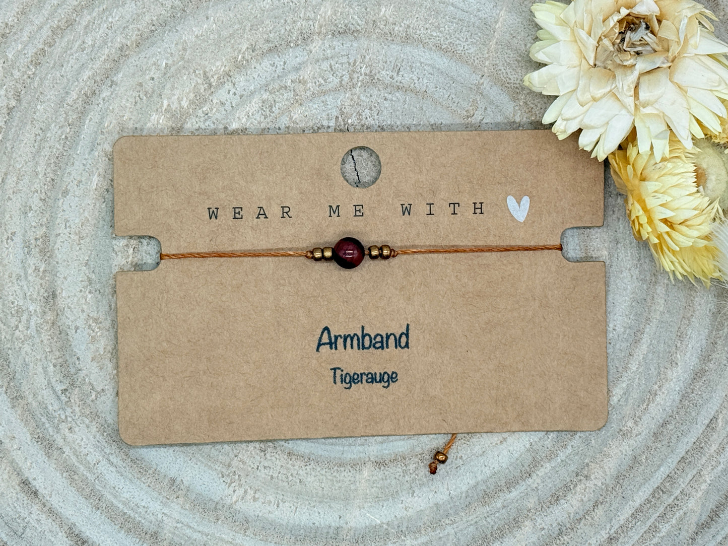 Freundschaftsarmband Makramee Halbedelstein Armband Tigerauge