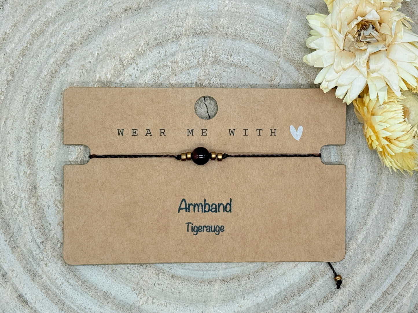 Freundschaftsarmband Makramee Halbedelstein Armband Tigerauge