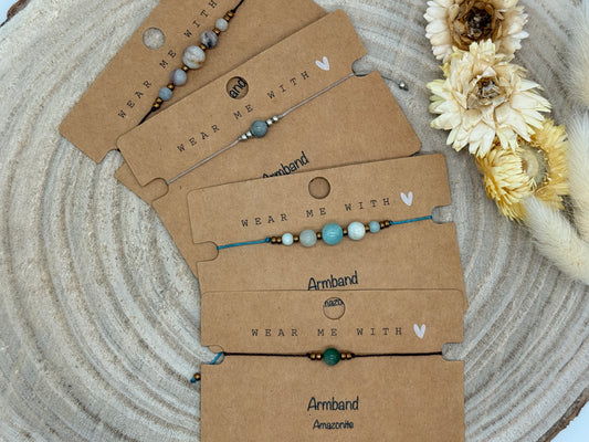 Freundschaftsarmband Makramee Halbedelstein Armband Amazonite