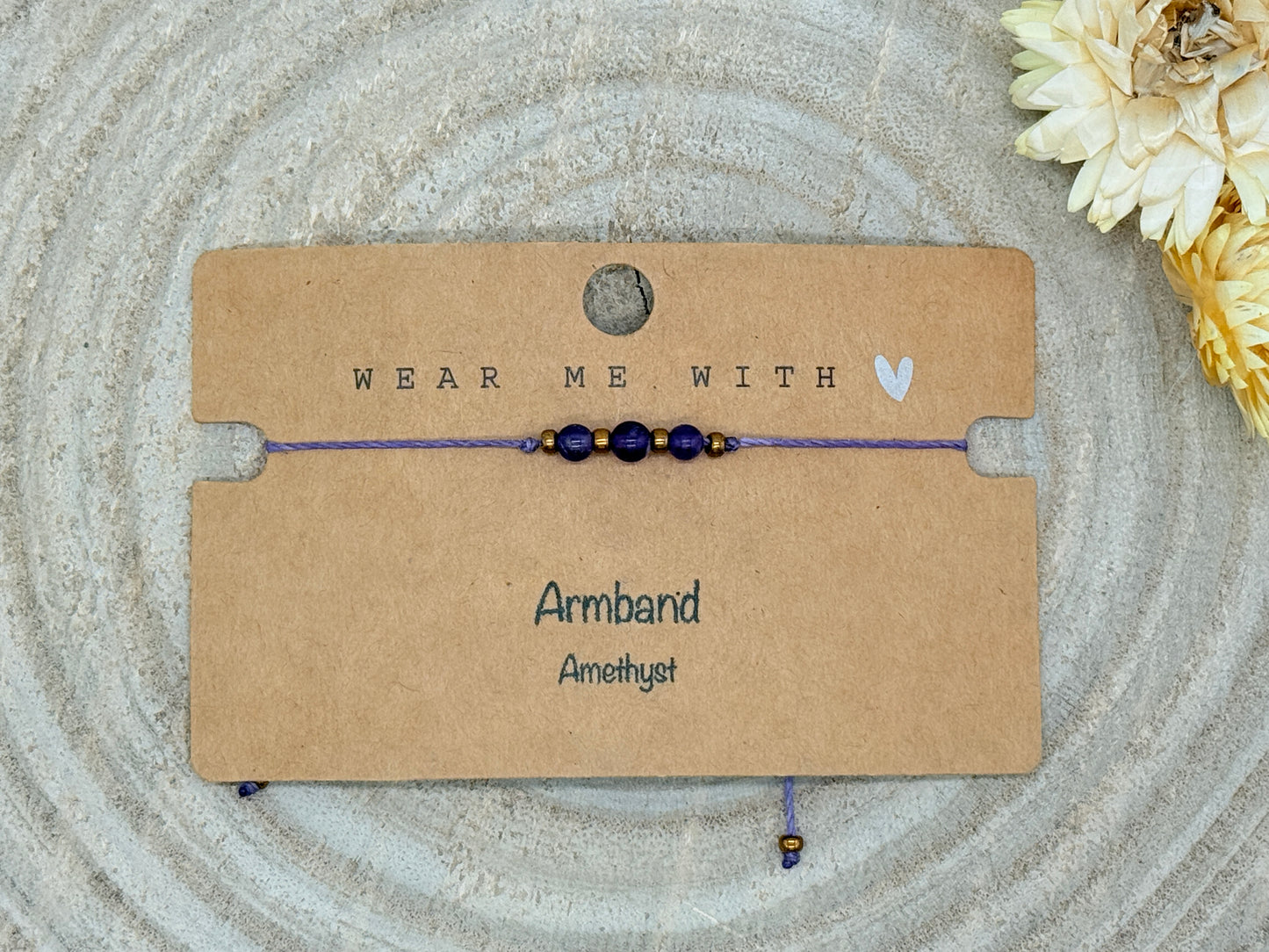 Freundschaftsarmband Makramee Halbedelstein Armband Amethyst