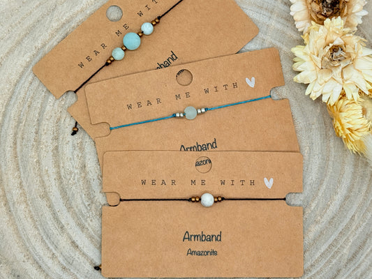 Freundschaftsarmband Makramee Halbedelstein Armband Amazonite