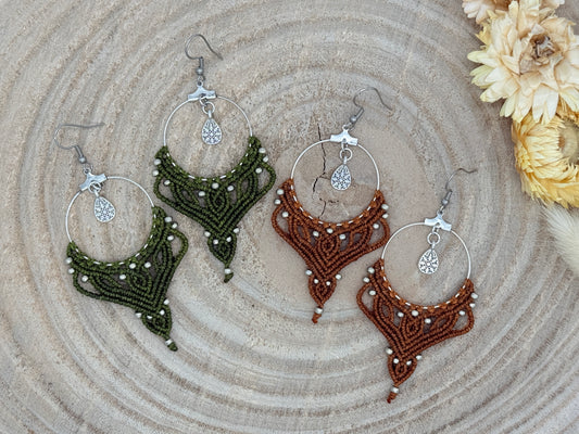 Einzigartiger Makramee Ohrhaenger Ohrring Mokka (1 Paar) Tropfen