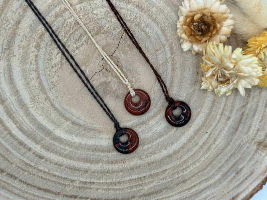 Makramee Choker Halbedelstein Kette golden Swan