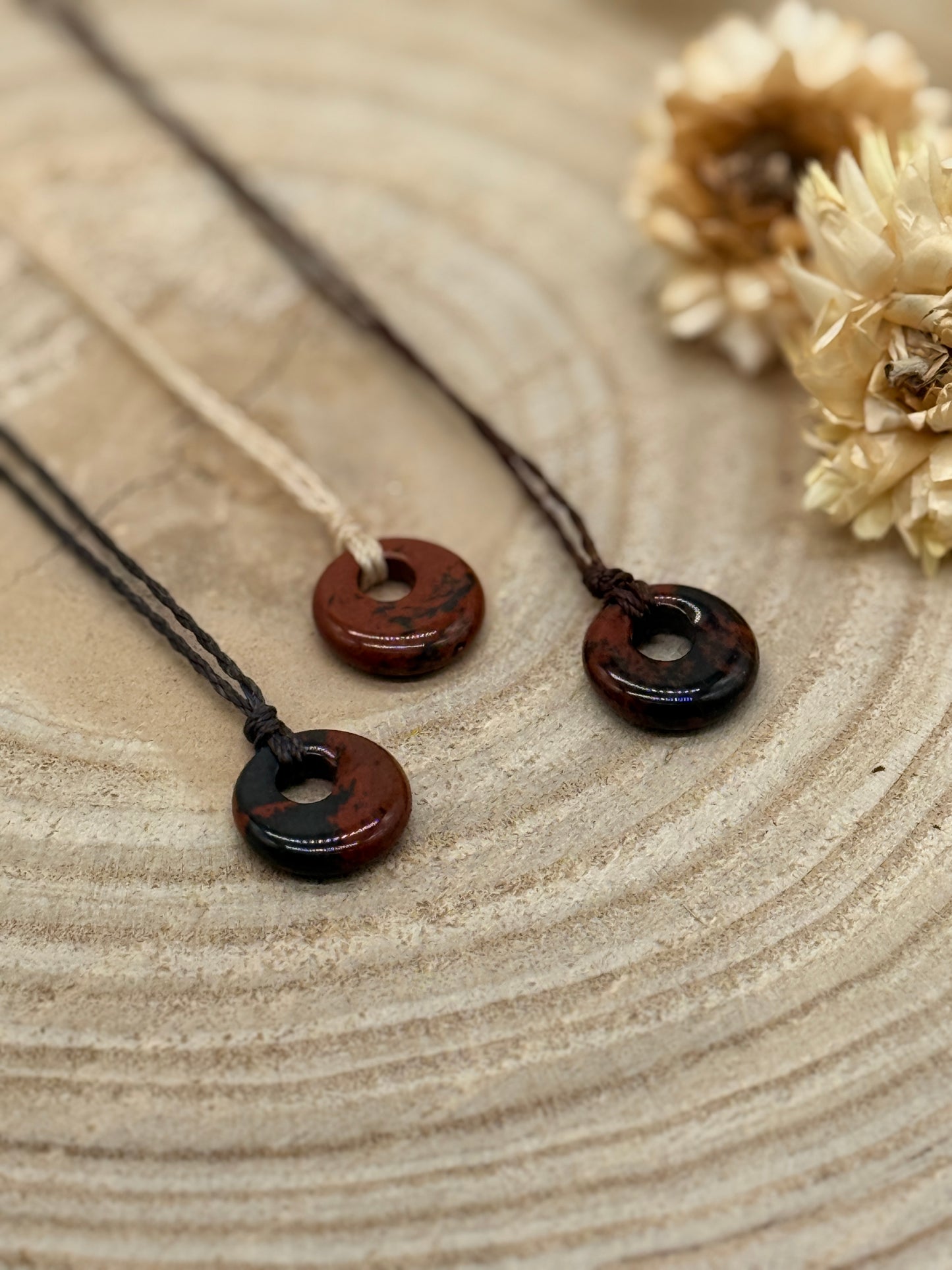 Makramee Choker Halbedelstein Kette golden Swan