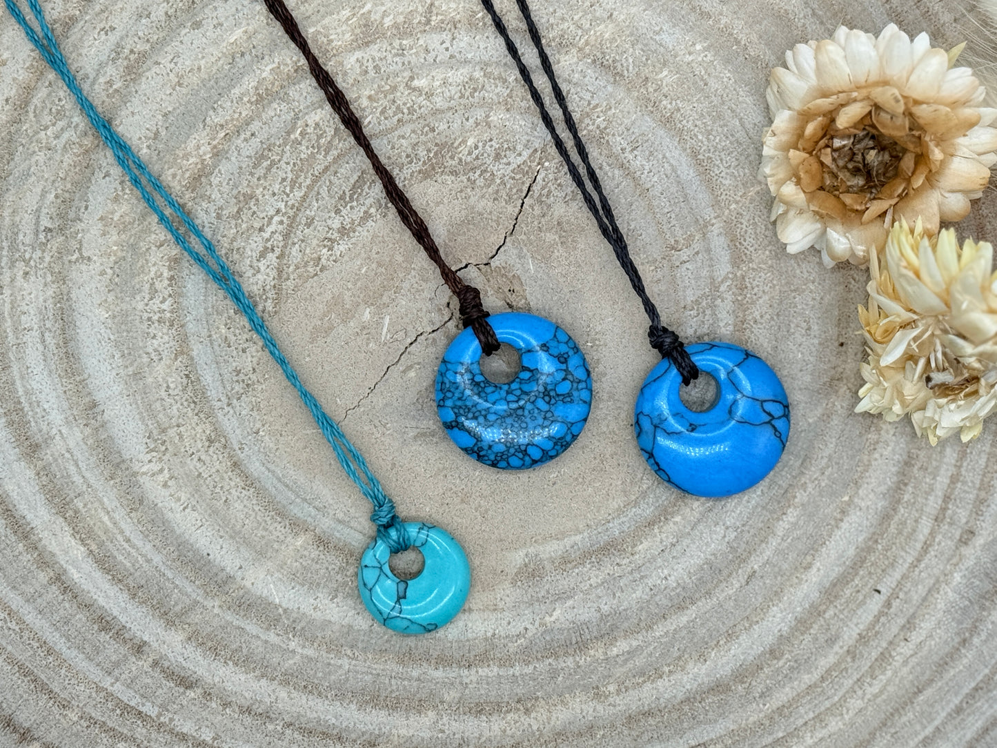 Makramee Choker Halbedelstein Kette Tükis