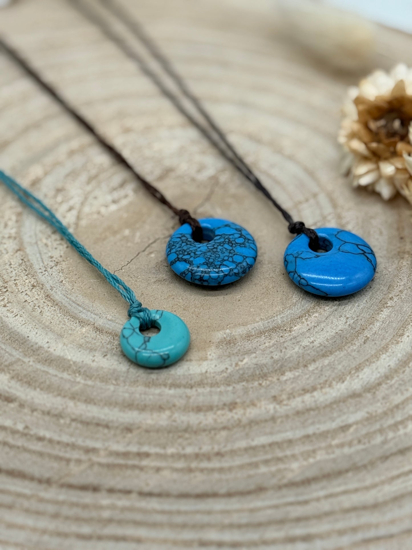 Makramee Choker Halbedelstein Kette Tükis