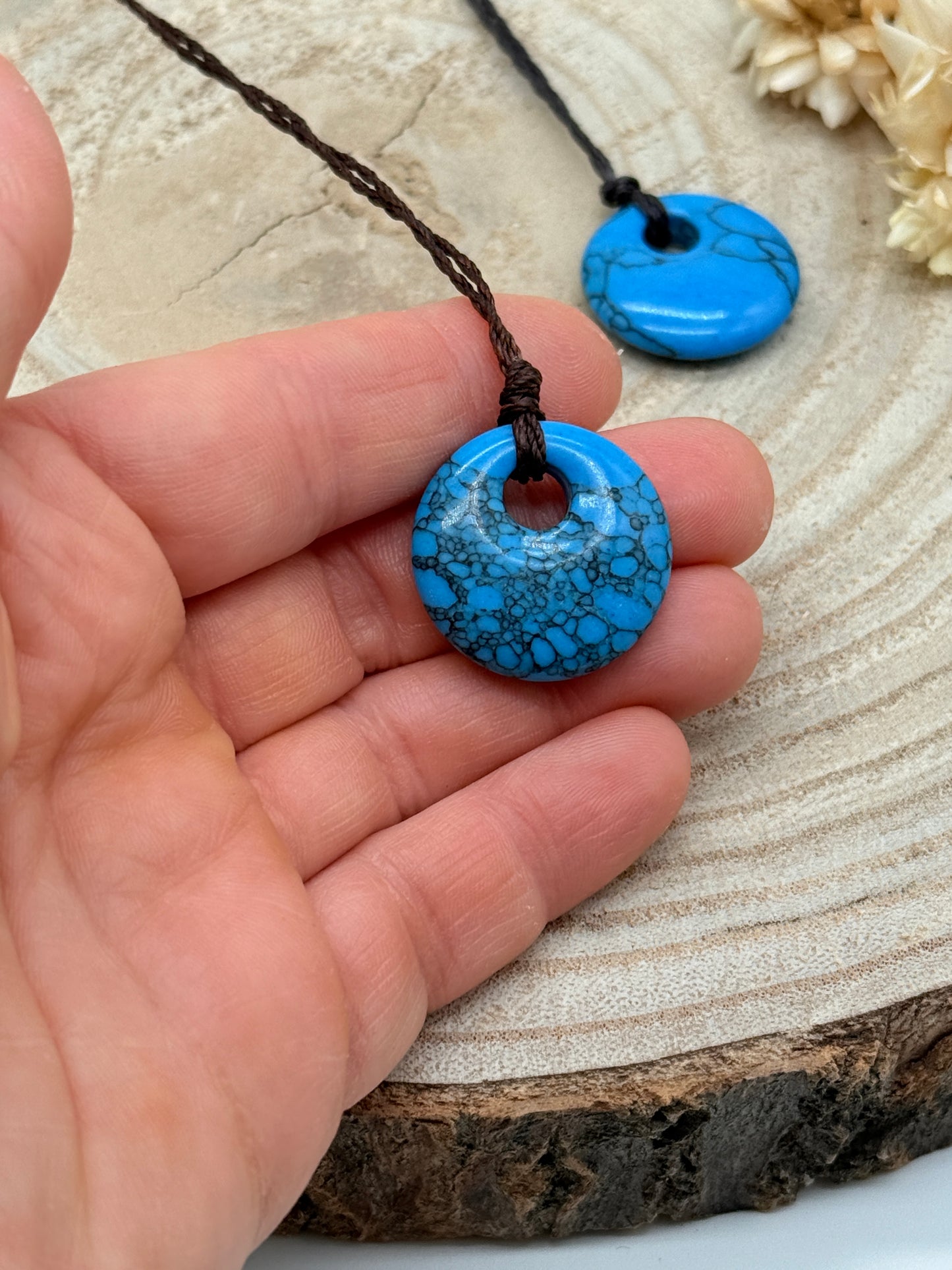 Makramee Choker Halbedelstein Kette Tükis