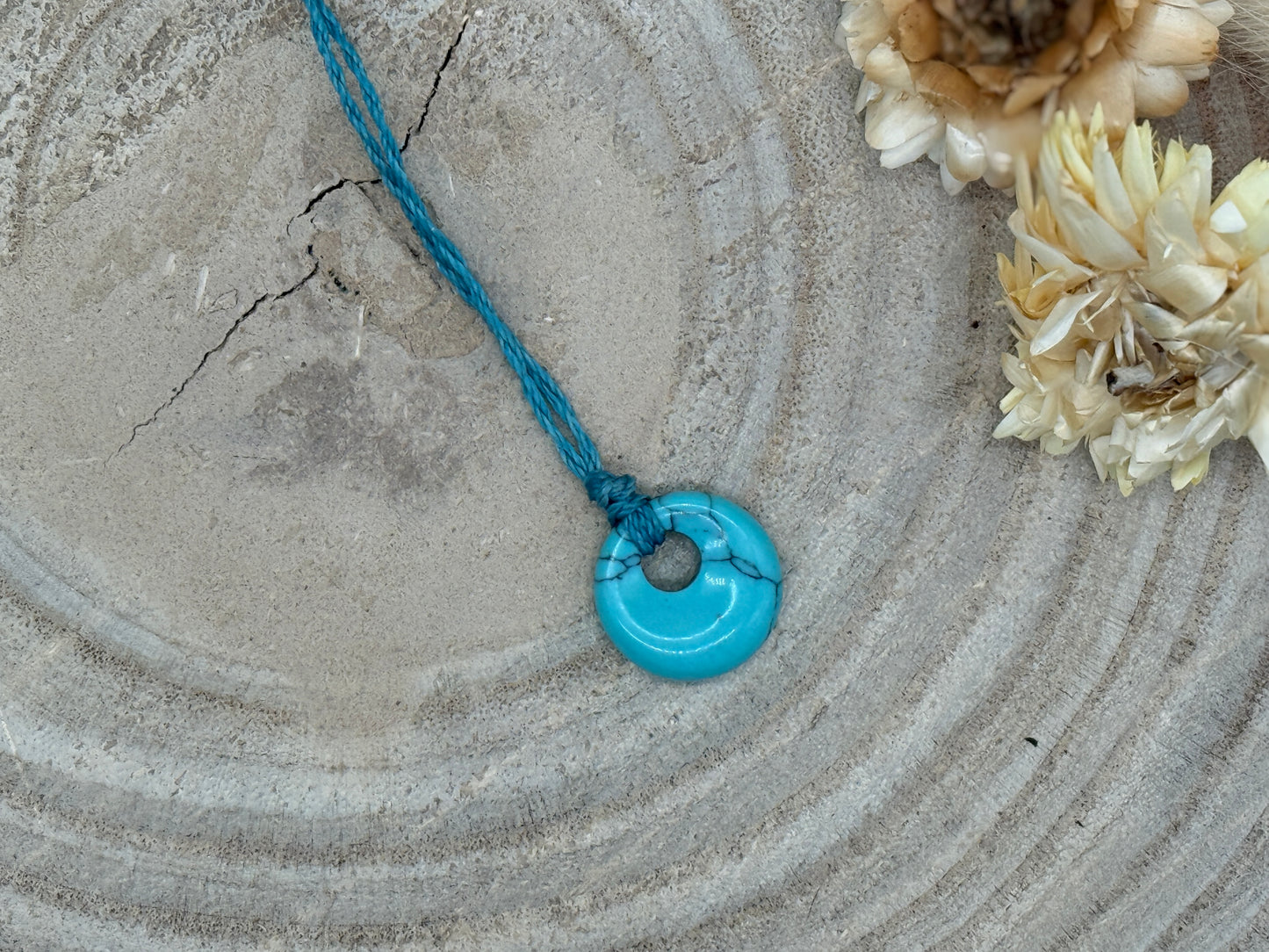 Makramee Choker Halbedelstein Kette Tükis