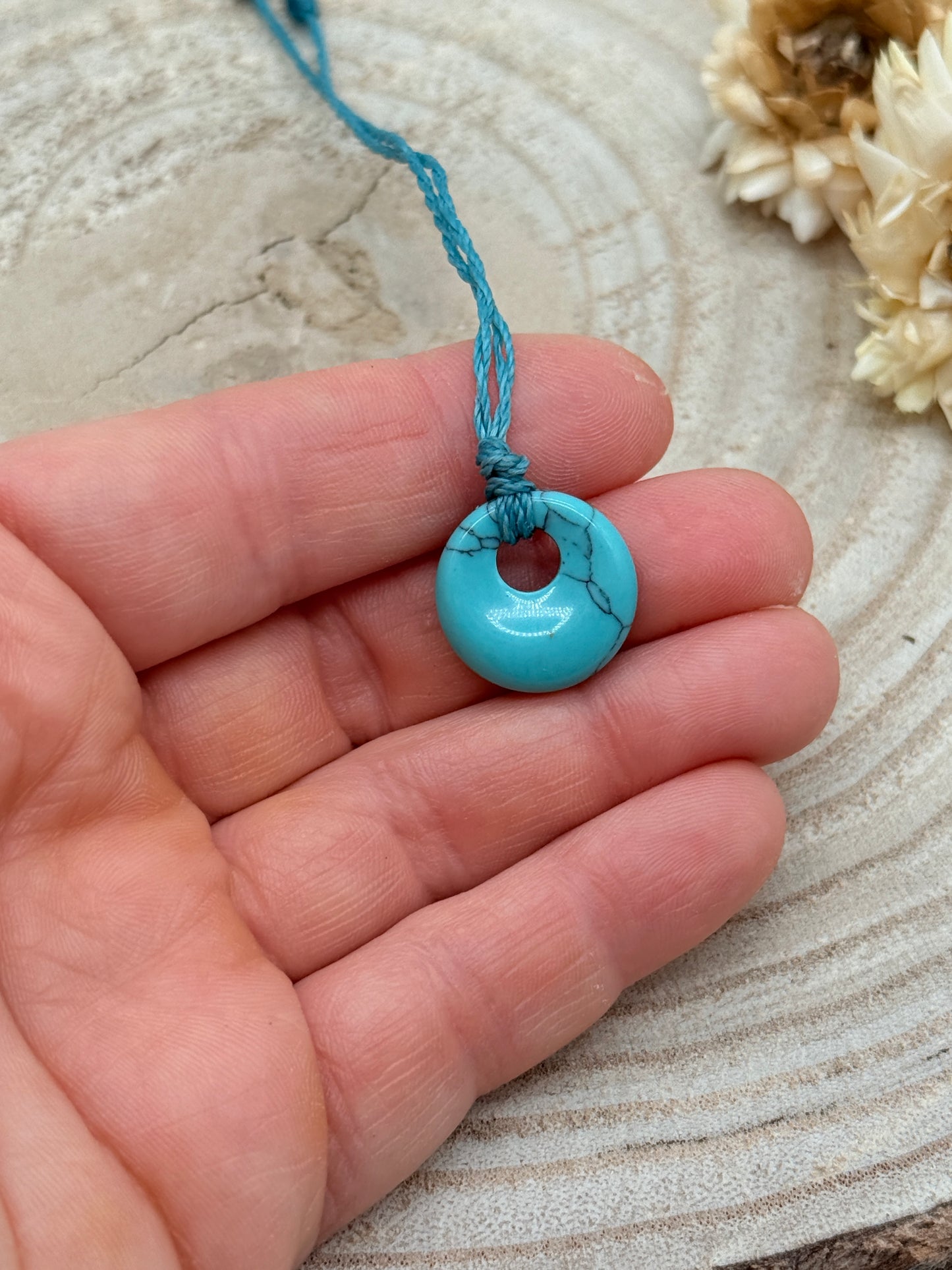 Makramee Choker Halbedelstein Kette Tükis