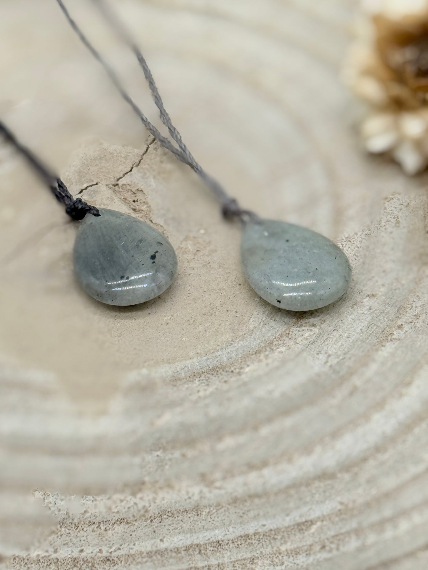 Makramee Choker Halbedelstein Kette Labradorit