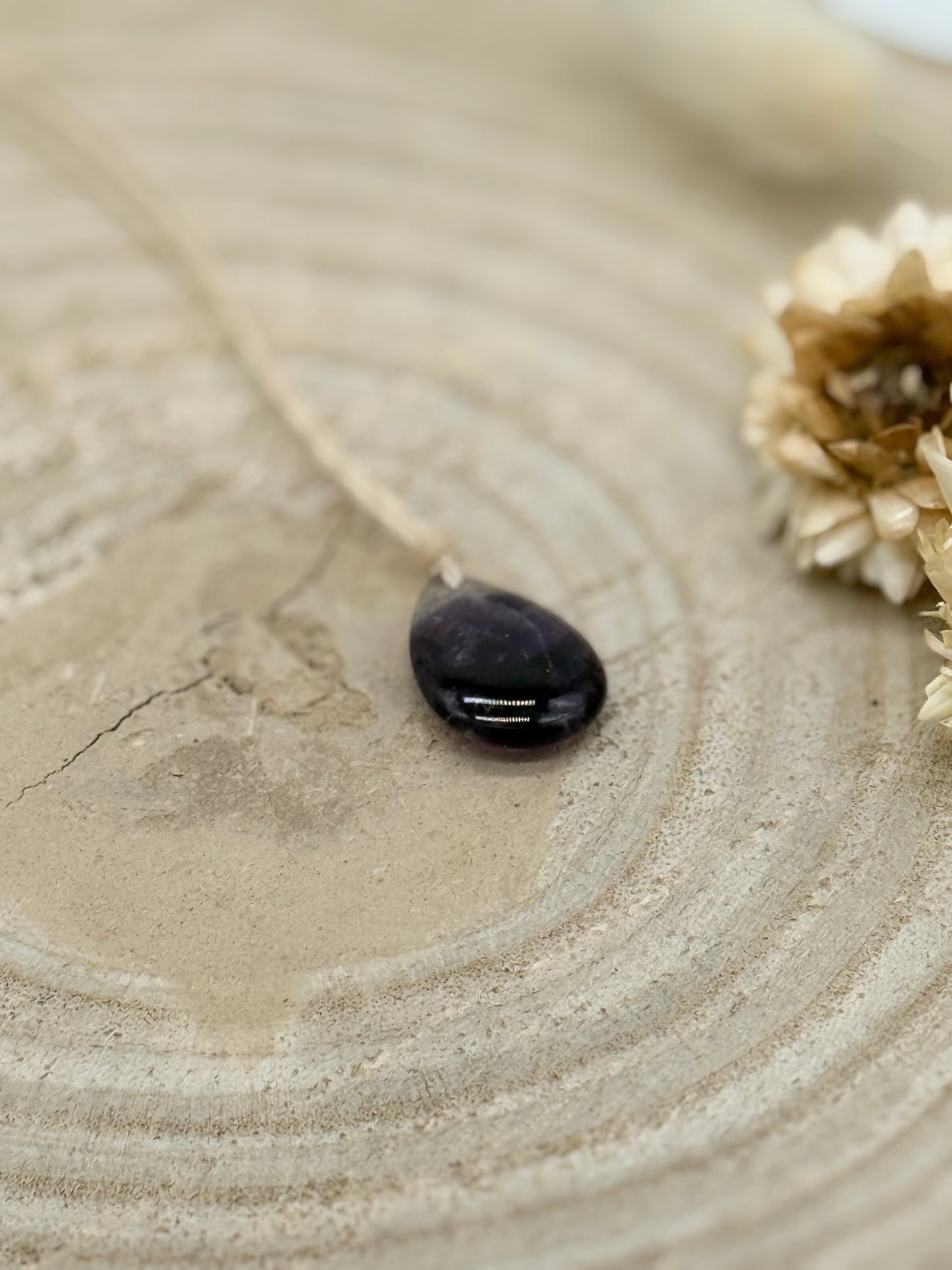 Makramee Choker Halbedelstein Kette Amethyst