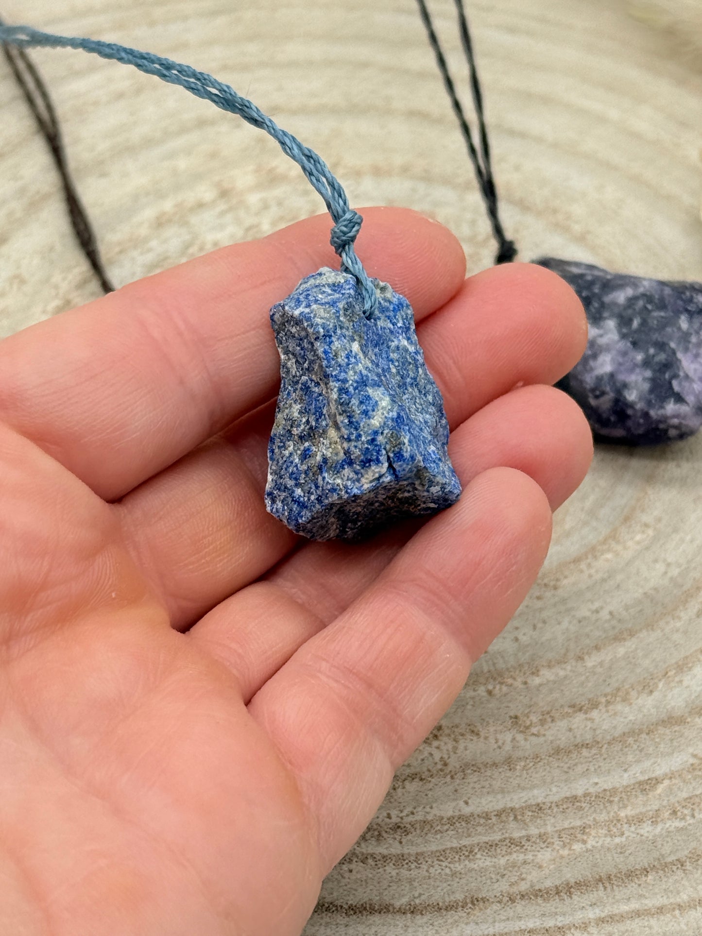 Makramee Choker Halbedelstein Kette Rohsteine