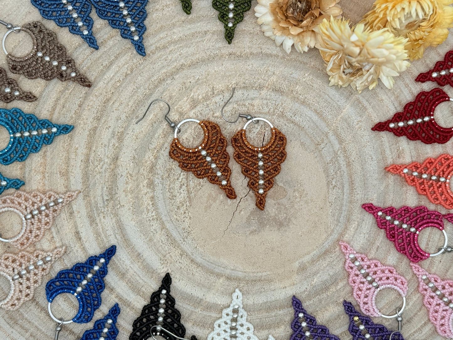 Einzigartiger Makramee Ohrhaenger Ohrring Claire II (1 Paar)