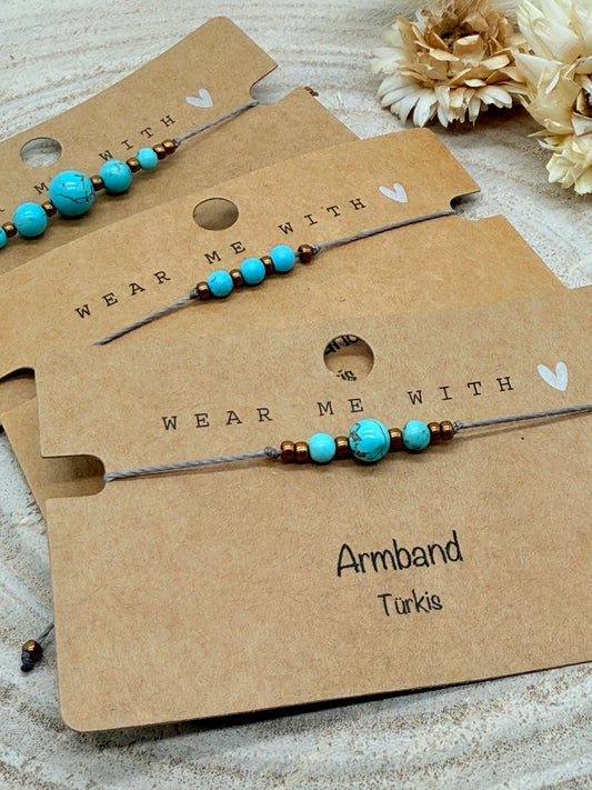 Geburtsstein Dezember Sternzeichen Halbedelstein Armband Türkis