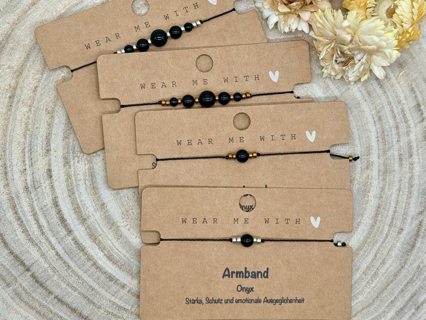 Sternzeichen Halbedelstein Armband Onyx