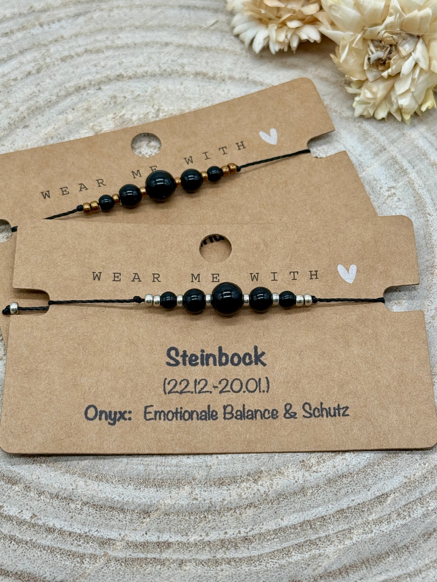 Sternzeichen Halbedelstein Armband Onyx