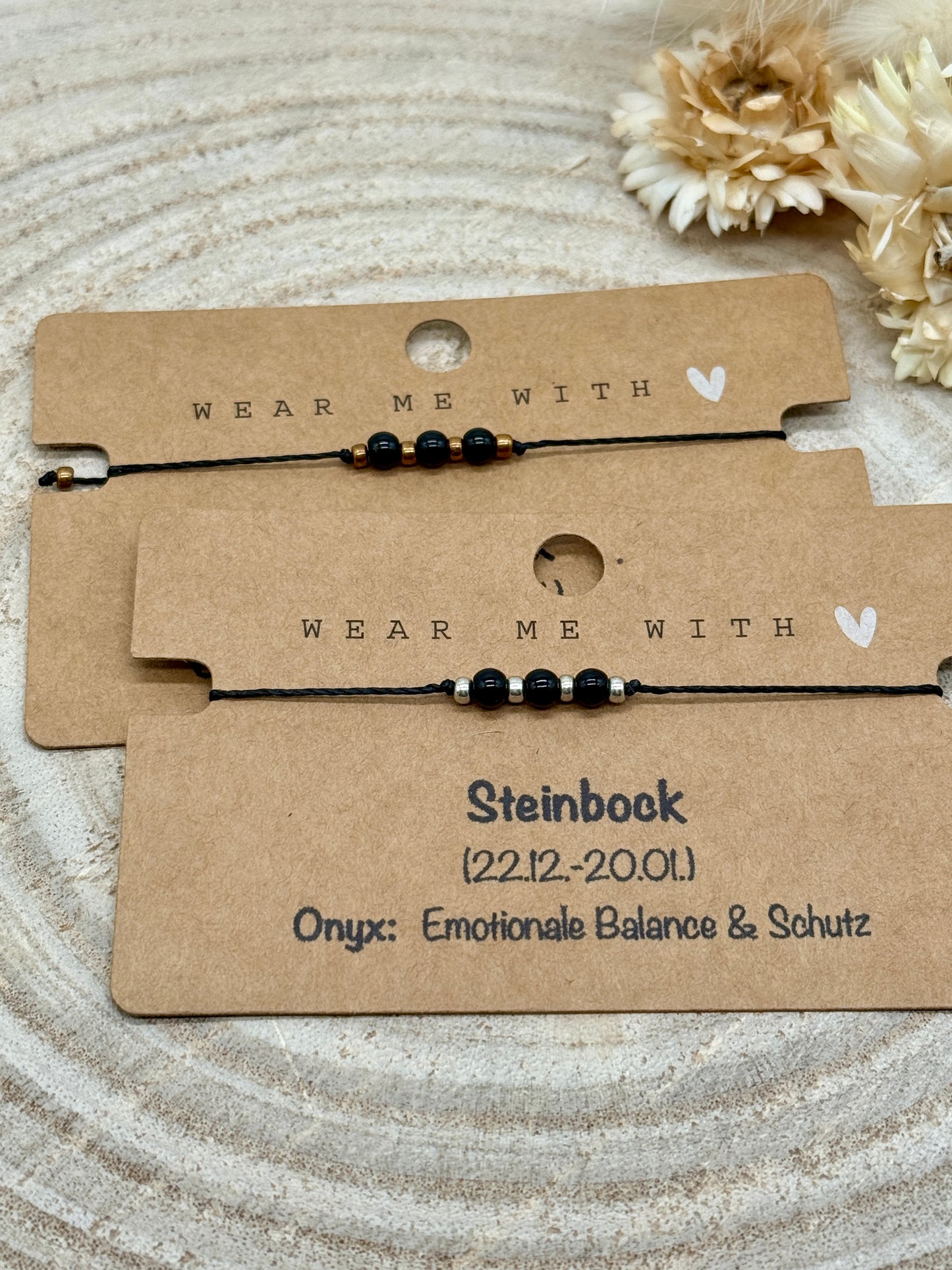 Sternzeichen Halbedelstein Armband Onyx