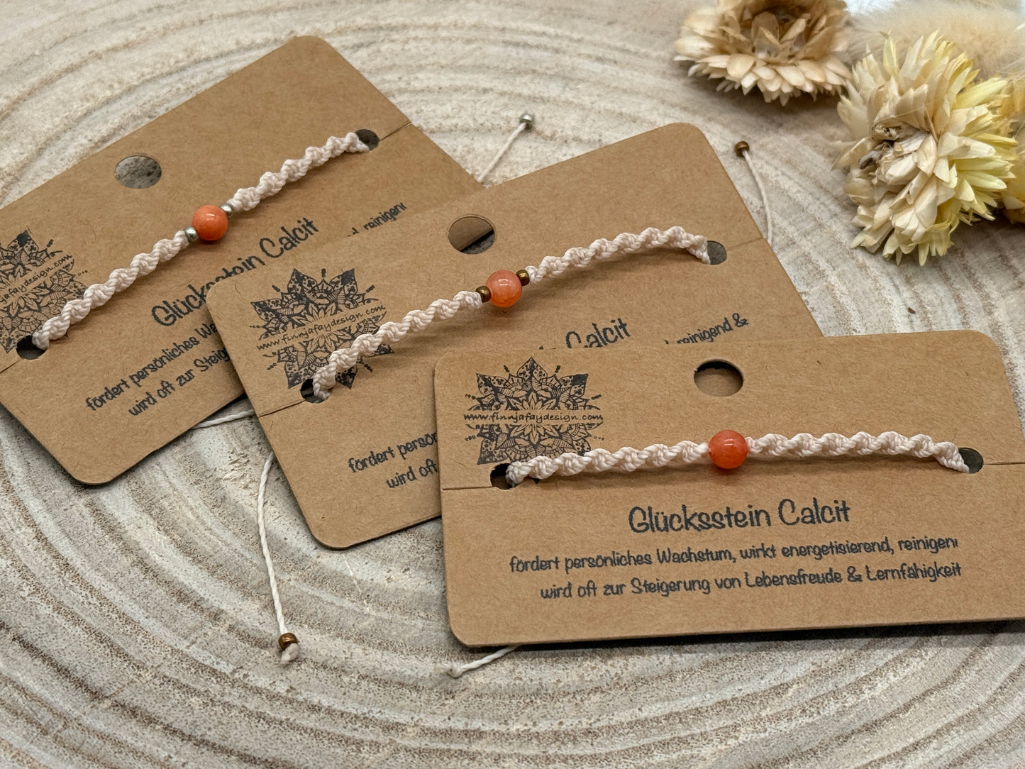 Makramee Armband mit Calcit – Glücksstein Armband für Harmonie & positive Energie