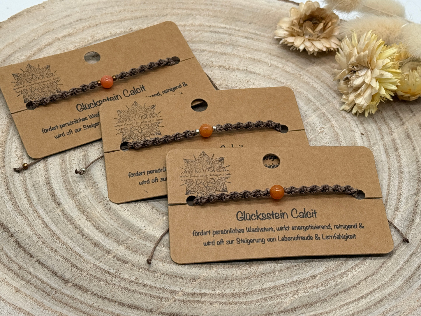 Makramee Armband mit Calcit – Glücksstein Armband für Harmonie & positive Energie