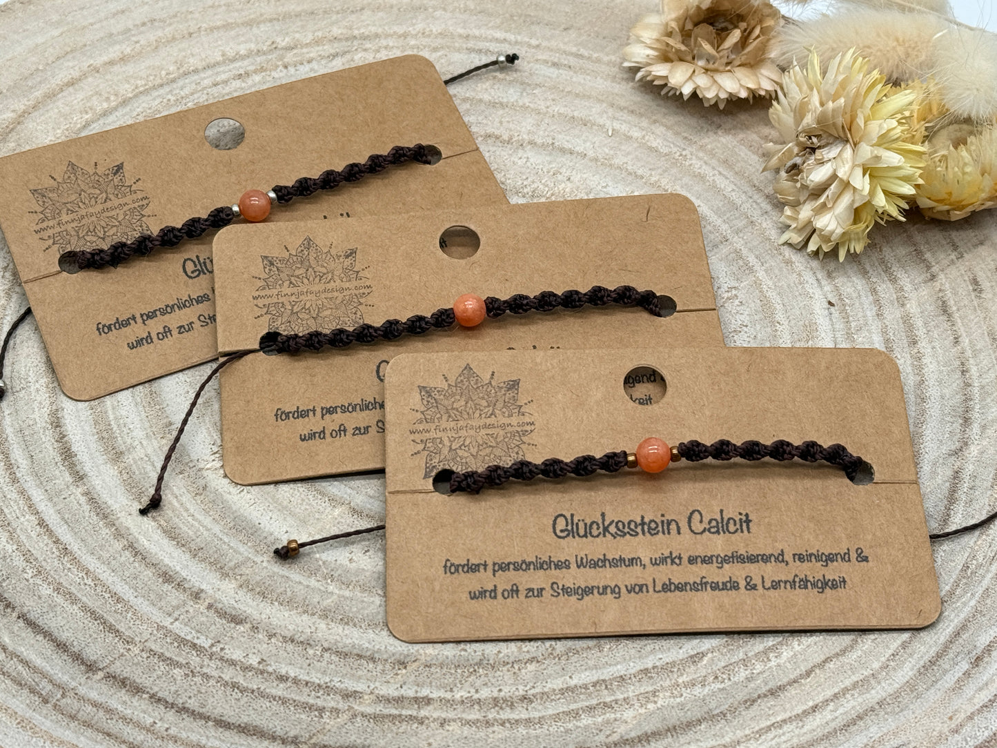 Makramee Armband mit Calcit – Glücksstein Armband für Harmonie & positive Energie