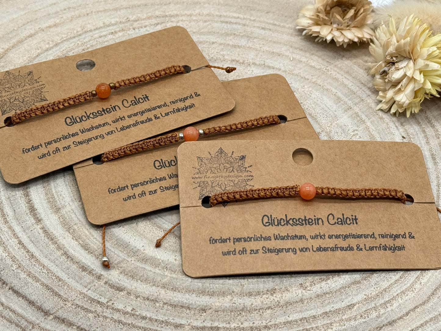 Makramee Armband mit Calcit – Glücksstein Armband für Harmonie & positive Energie