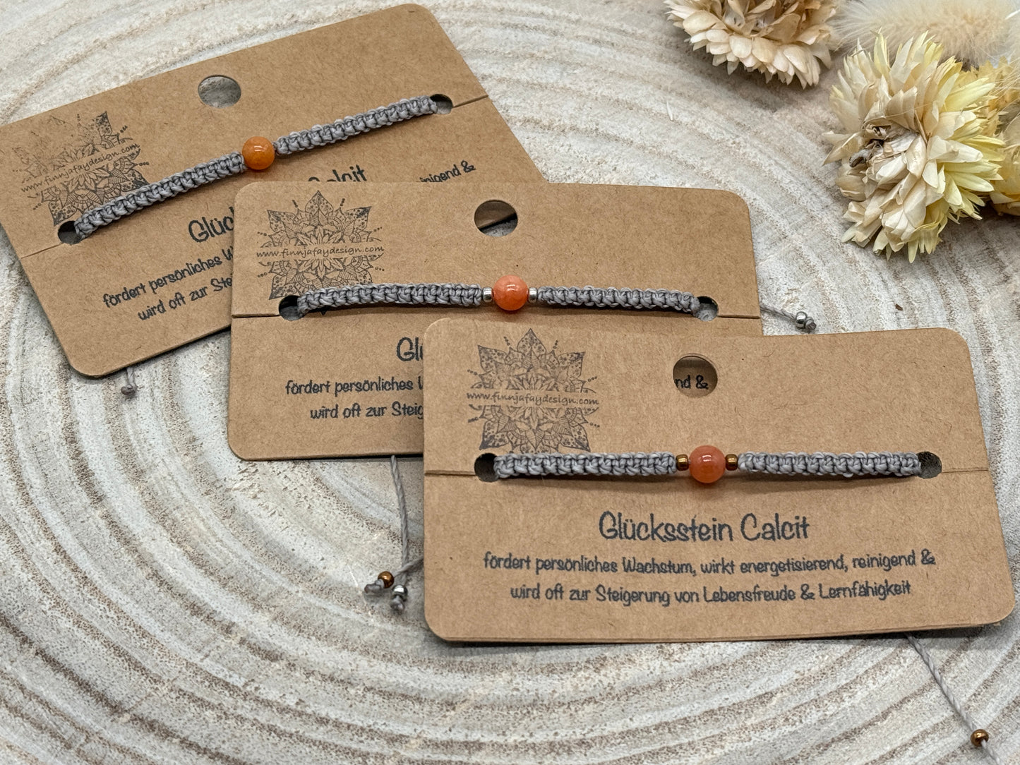 Makramee Armband mit Calcit – Glücksstein Armband für Harmonie & positive Energie