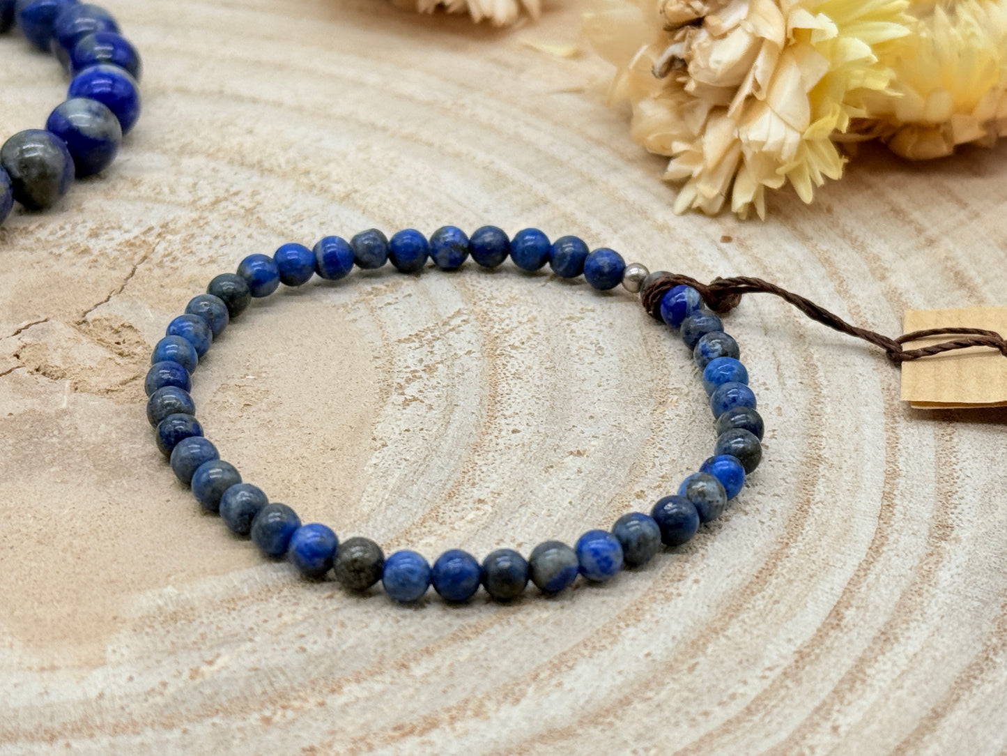 Elastisches Edelstein Armband mit Lapislazuli Perlen