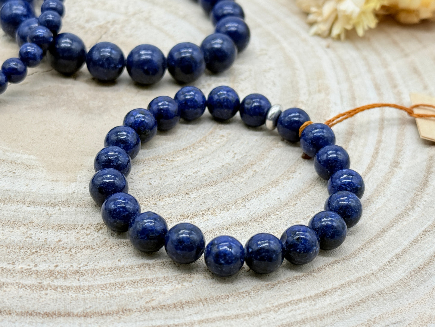 Elastisches Edelstein Armband mit Lapislazuli Perlen