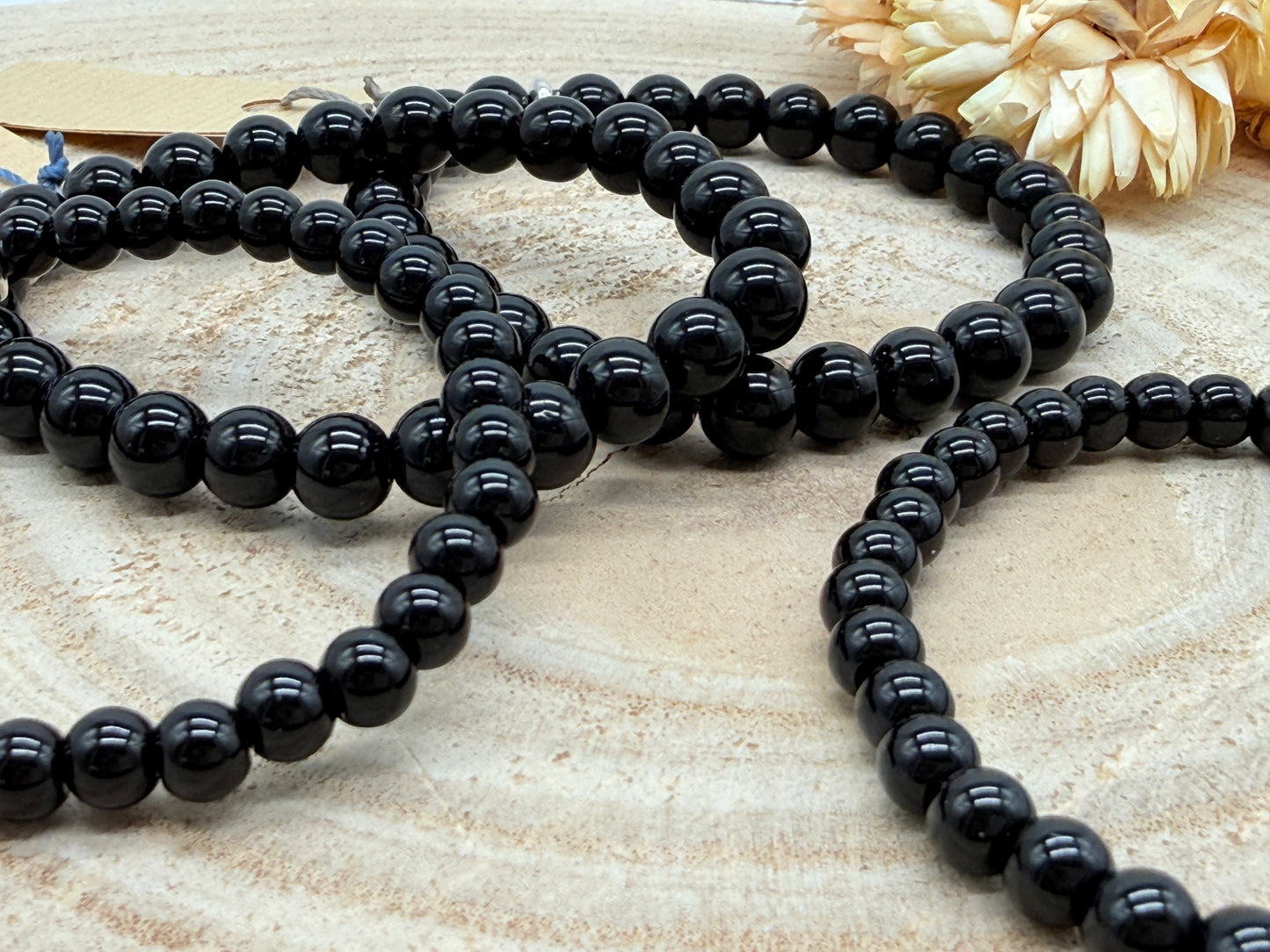 Elastisches Edelstein Armband mit Onyx Perlen