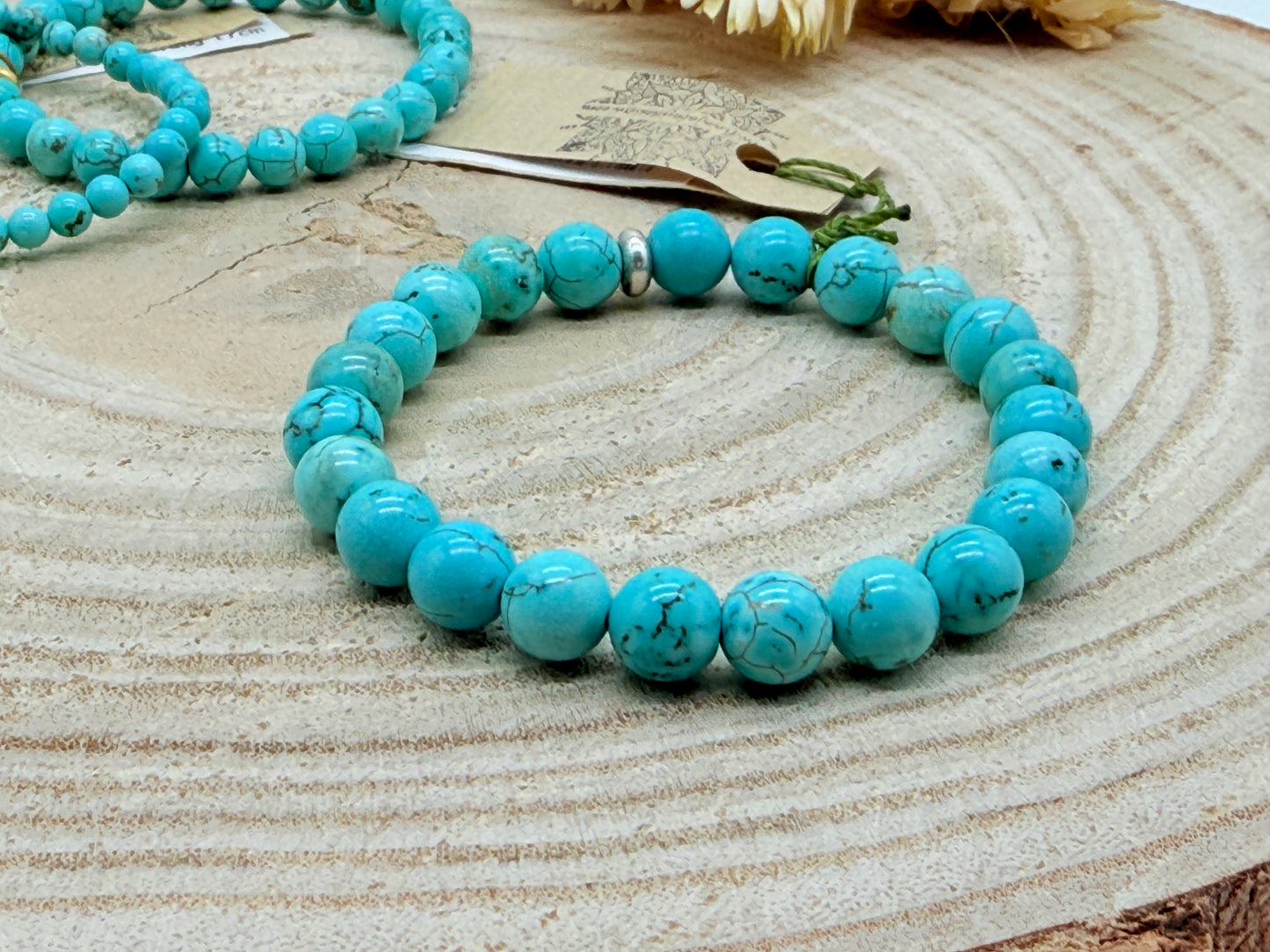 Elastisches Edelstein Armband mit Türkis